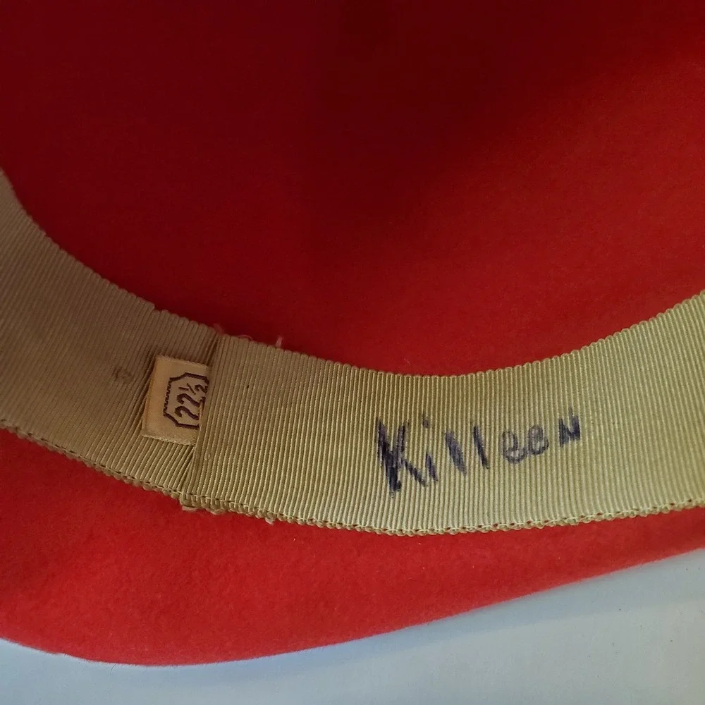 Vintage Red Stetson Womens Hat Fedora With‎ Bow Size 22.5